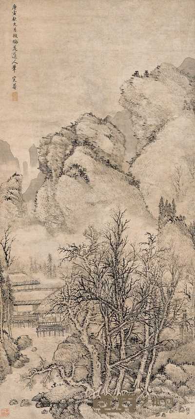 刘珏 1470年作 仿梅花道人笔意 立轴 120×56cm